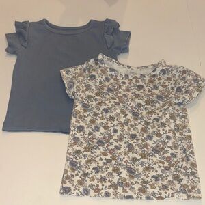 Kids' Short Sleeve Tees - Blue and Floral Design